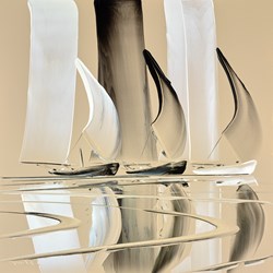 Cream Sailing by Duncan MacGregor - Original Painting on Board sized 18x18 inches. Available from Whitewall Galleries